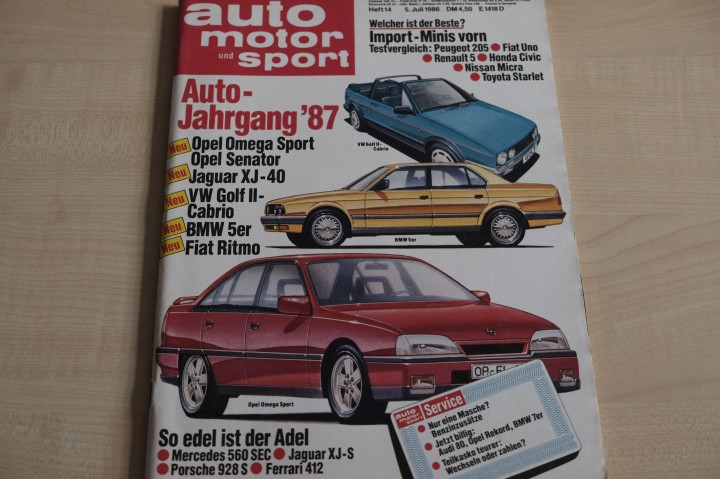 Deckblatt Auto Motor und Sport (14/1986)